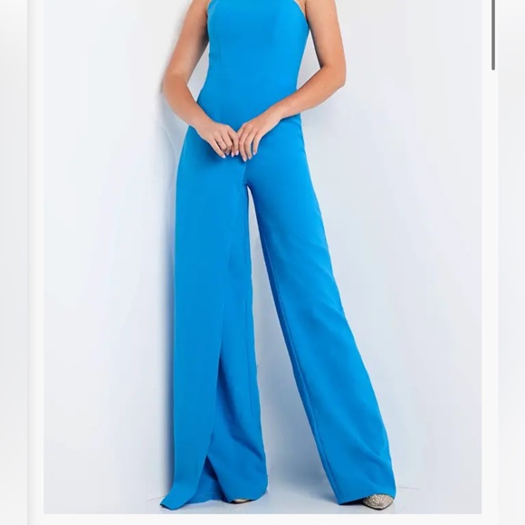 Jovani Blue Strapless Jumpsuit - Picture 5 of 5